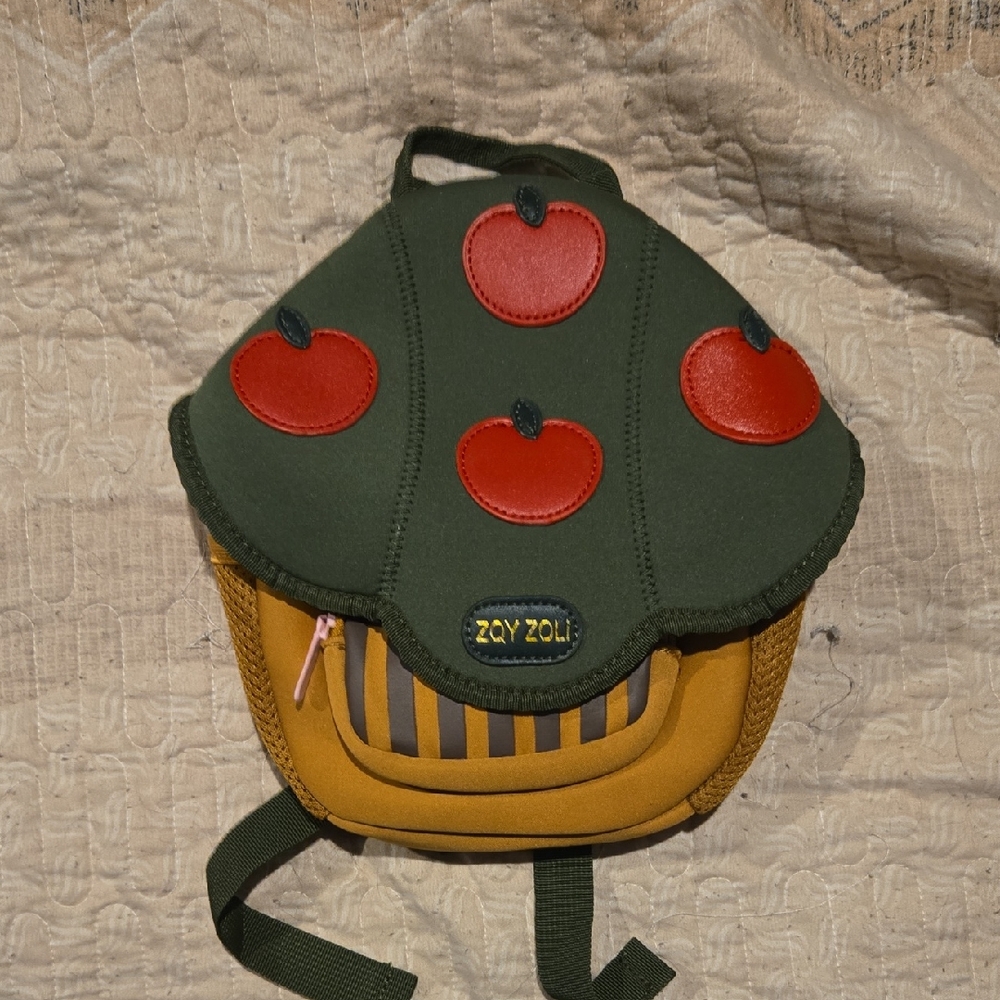 Kids Green and Red Apple Backpack Zqy ZoLi
